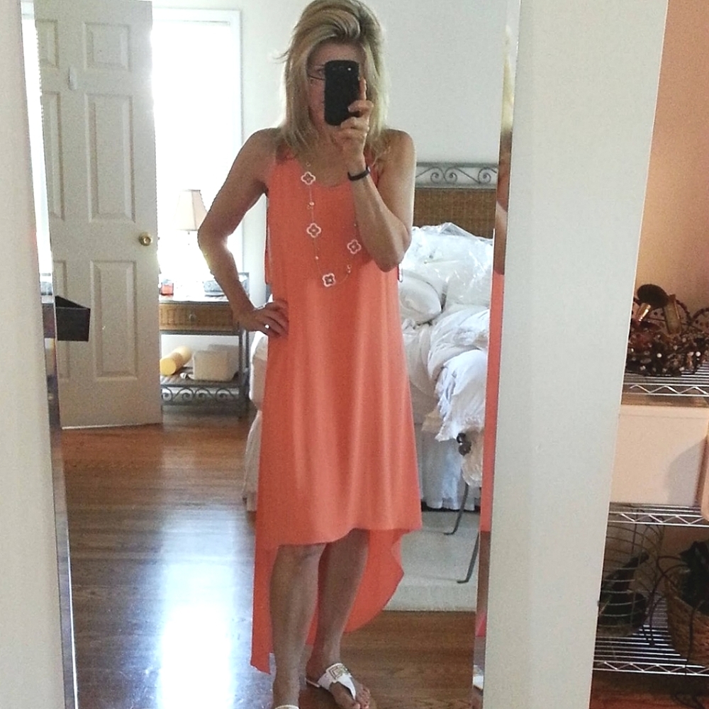 BCBG - Peach orange high low dress - Picture 7 of 7